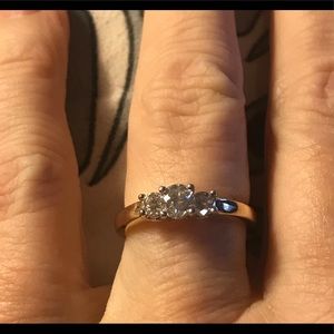 14k/ Plat Magic Glo Diamond Trinity Ring